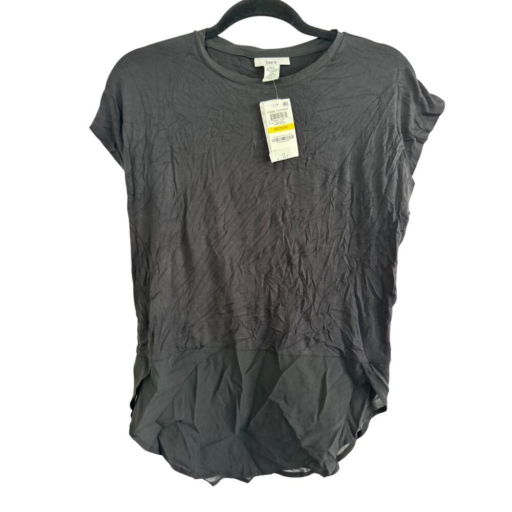 Bar III Black High-Low Lightweight Top M